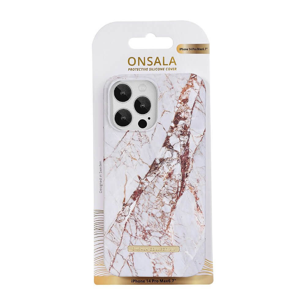 ONSALA COLLECTION Backcover Soft iPhone 14 Pro Max 6,7" White Rhino Marble