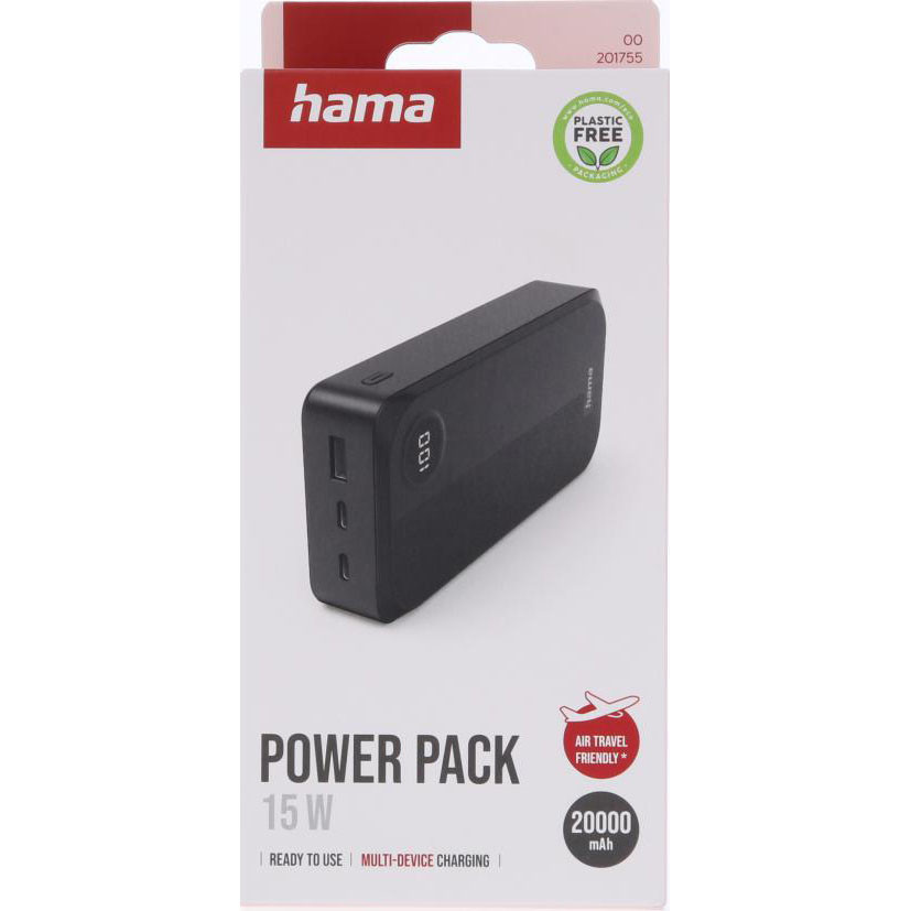 HAMA Power Bank 20000mAh Black
