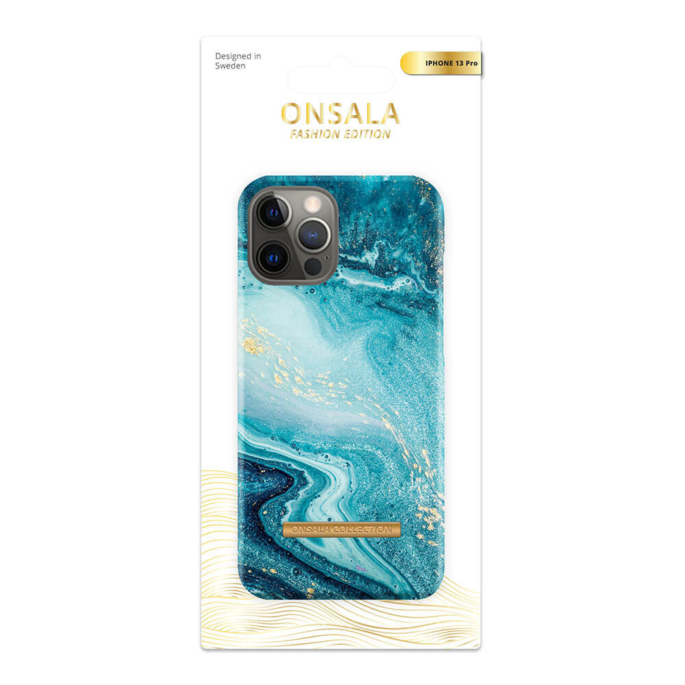 ONSALA COLLECTION Mobildeksel Soft Blue Sea Marble iPhone 13 Pro