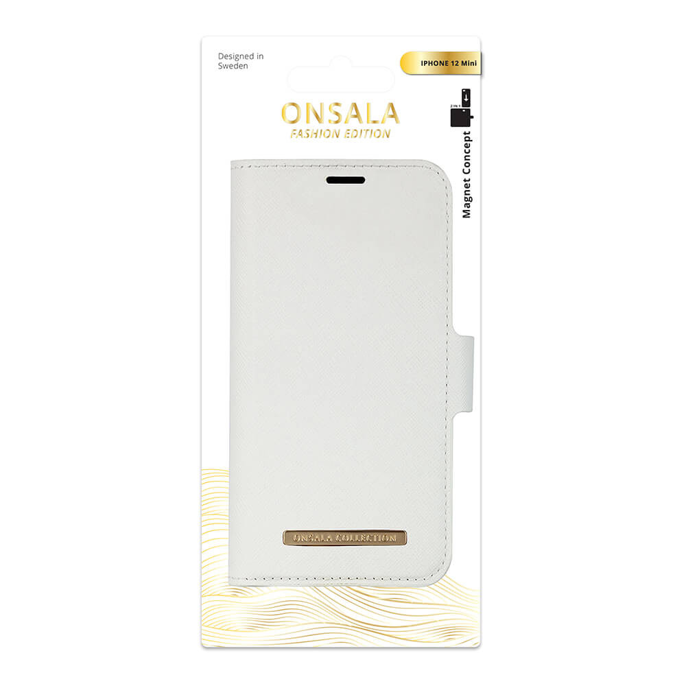 ONSALA COLLECTION Lommebokveske Saffiano White iPhone 12  Mini