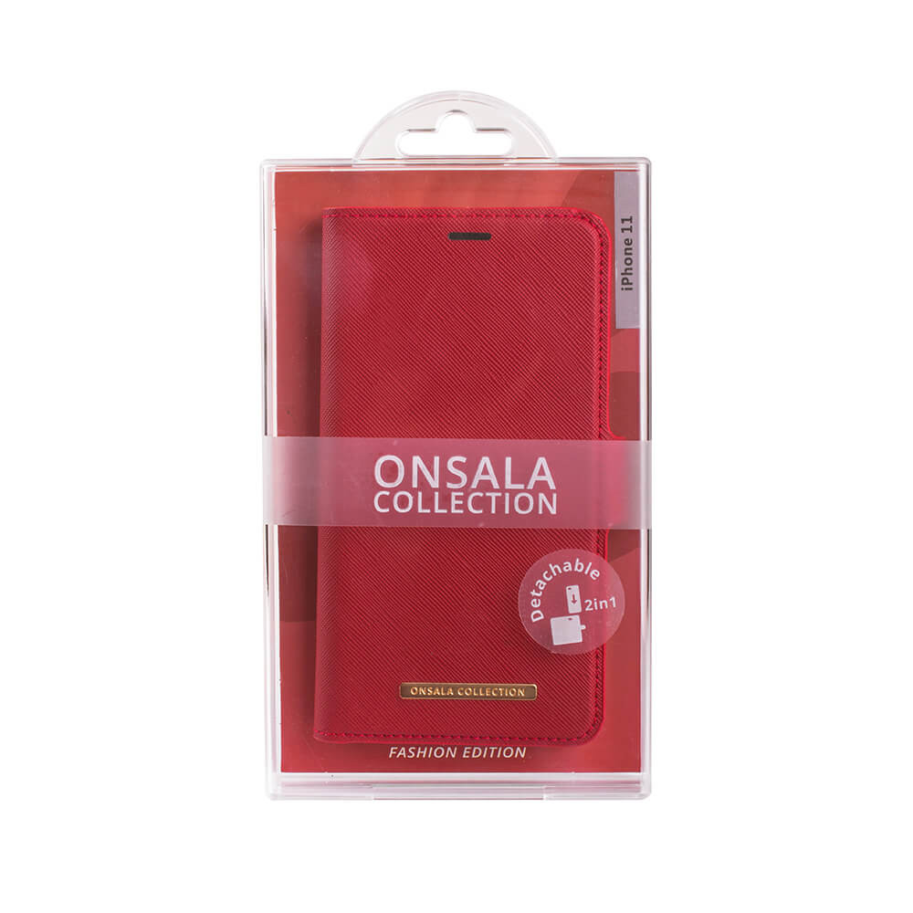 ONSALA COLLECTION Lommebokveske Saffiano Red iPhone 12  Mini