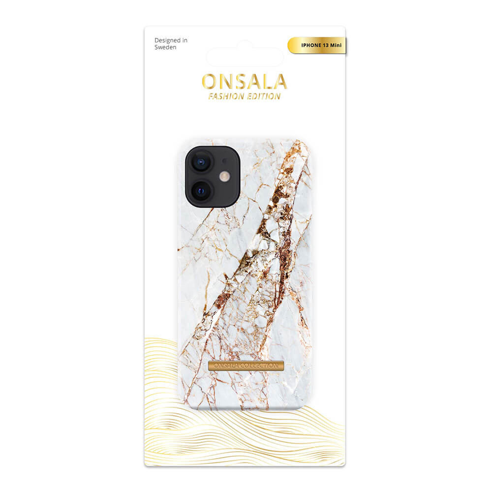 ONSALA COLLECTION Mobildeksel Soft White Rhino Marble iPhone 13 Mini