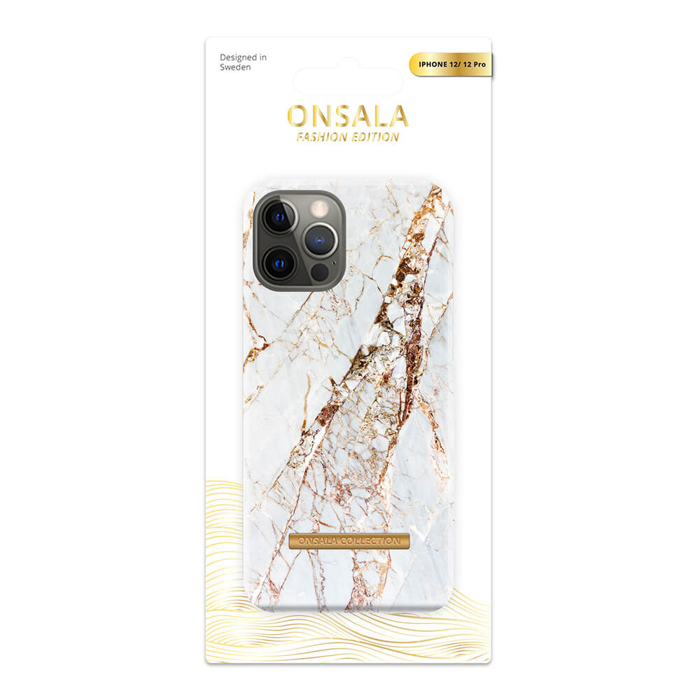 ONSALA COLLECTION Mobildeksel Soft White Rhino Marble iPhone 12  / 12 Pro