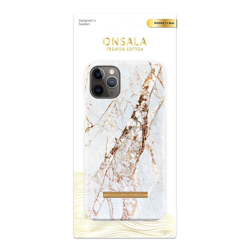 ONSALA COLLECTION Mobildeksel Soft White Rhino Marble iPhone 11 Pro Max