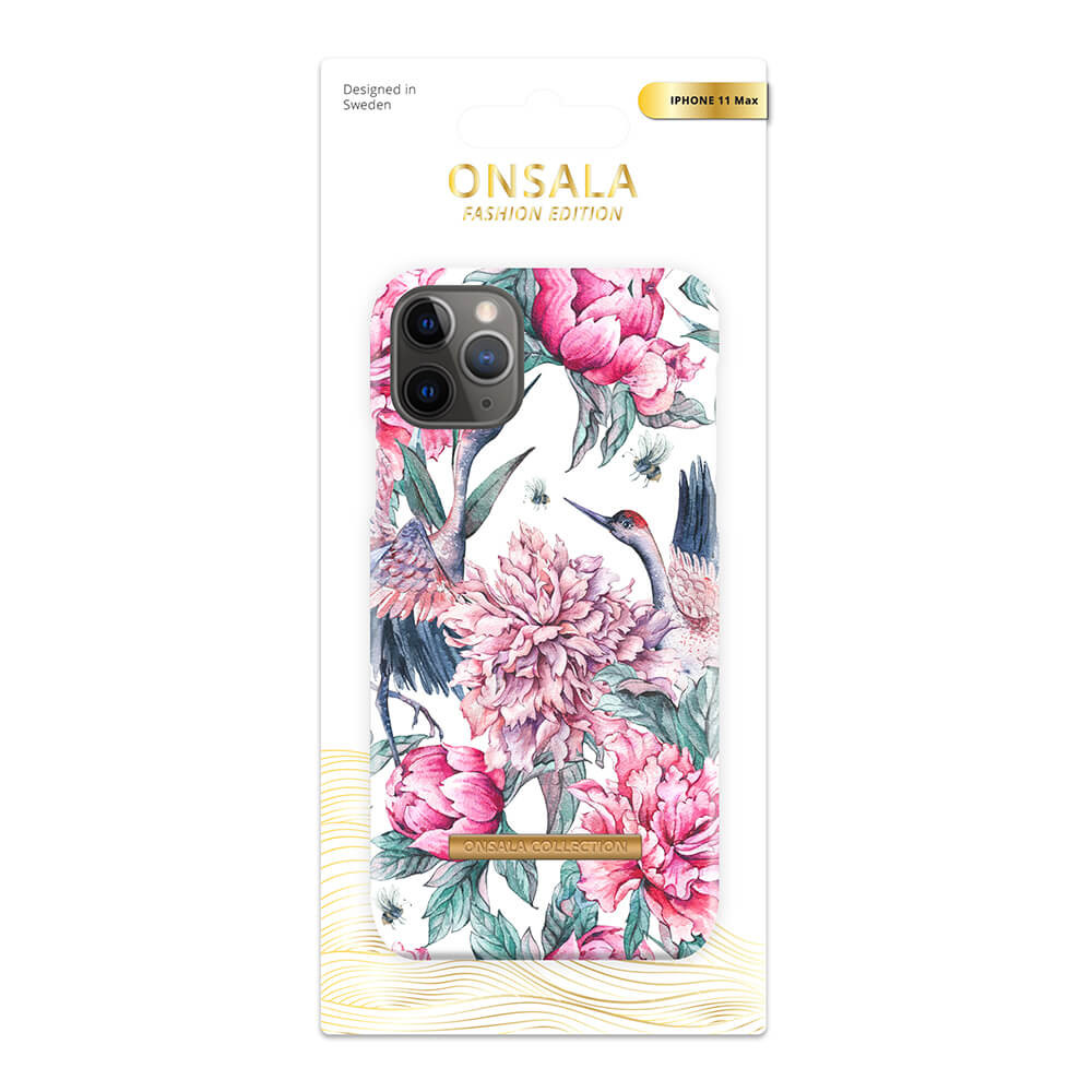 ONSALA COLLECTION Mobildeksel Soft Pink Crane iPhone 11 Pro Max