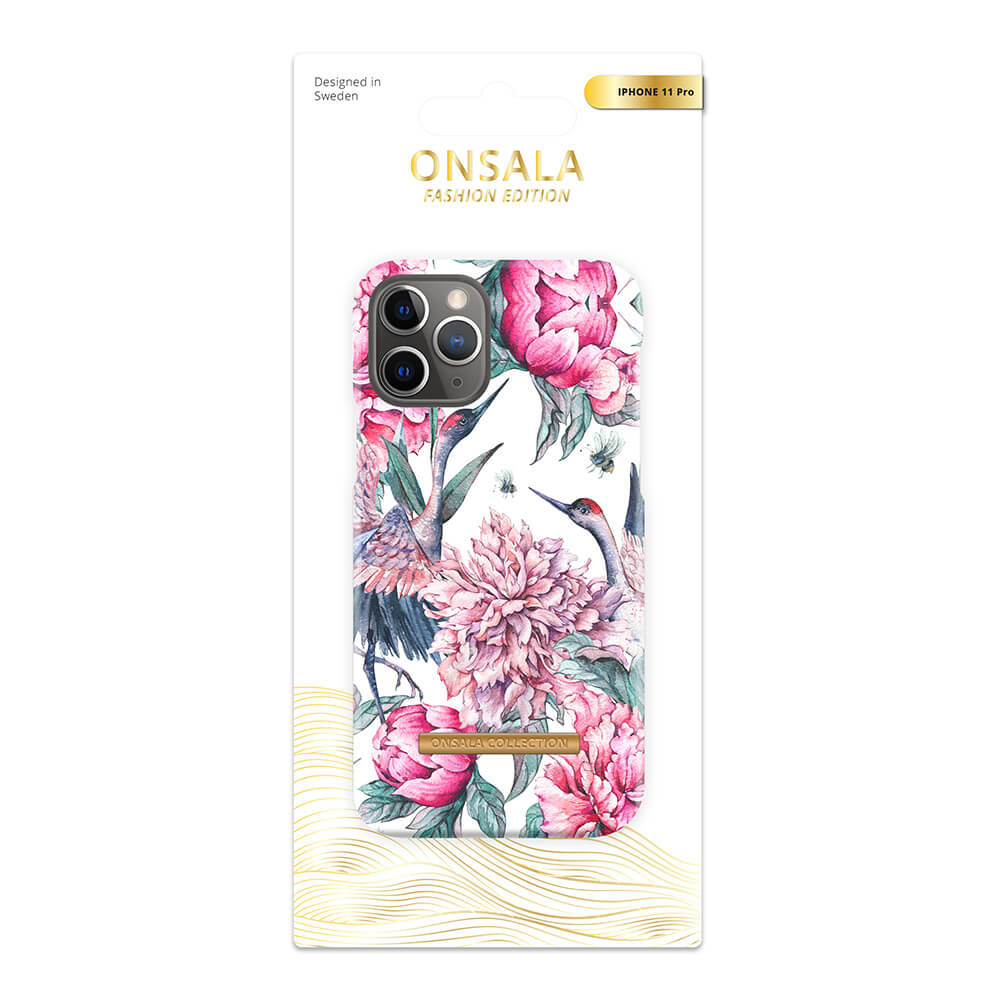 ONSALA COLLECTION Mobildeksel Soft Pink Crane iPhone 11 Pro