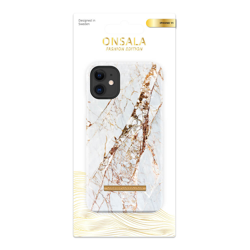 ONSALA COLLECTION Mobildeksel Soft White Rhino Marble iPhone 11