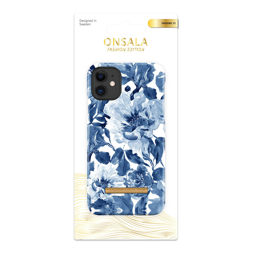 ONSALA COLLECTION Mobildeksel Soft Indigo Peony iPhone 11