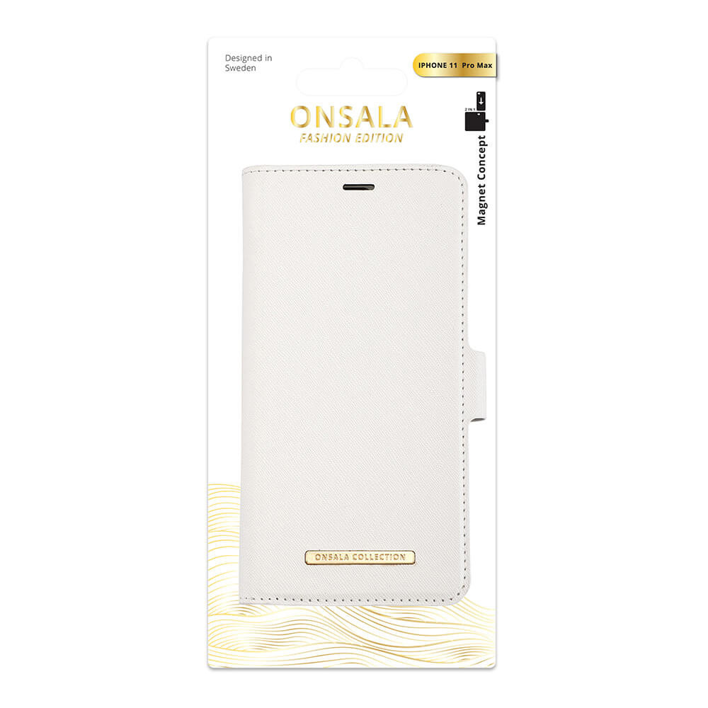 ONSALA COLLECTION Lommebokveske Saffiano White iPhone 11 Pro Max