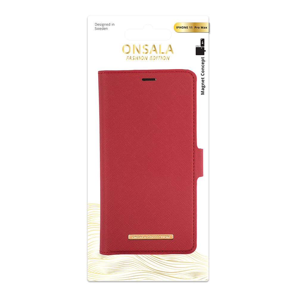 ONSALA COLLECTION Lommebokveske Saffiano Red iPhone 11 Pro Max
