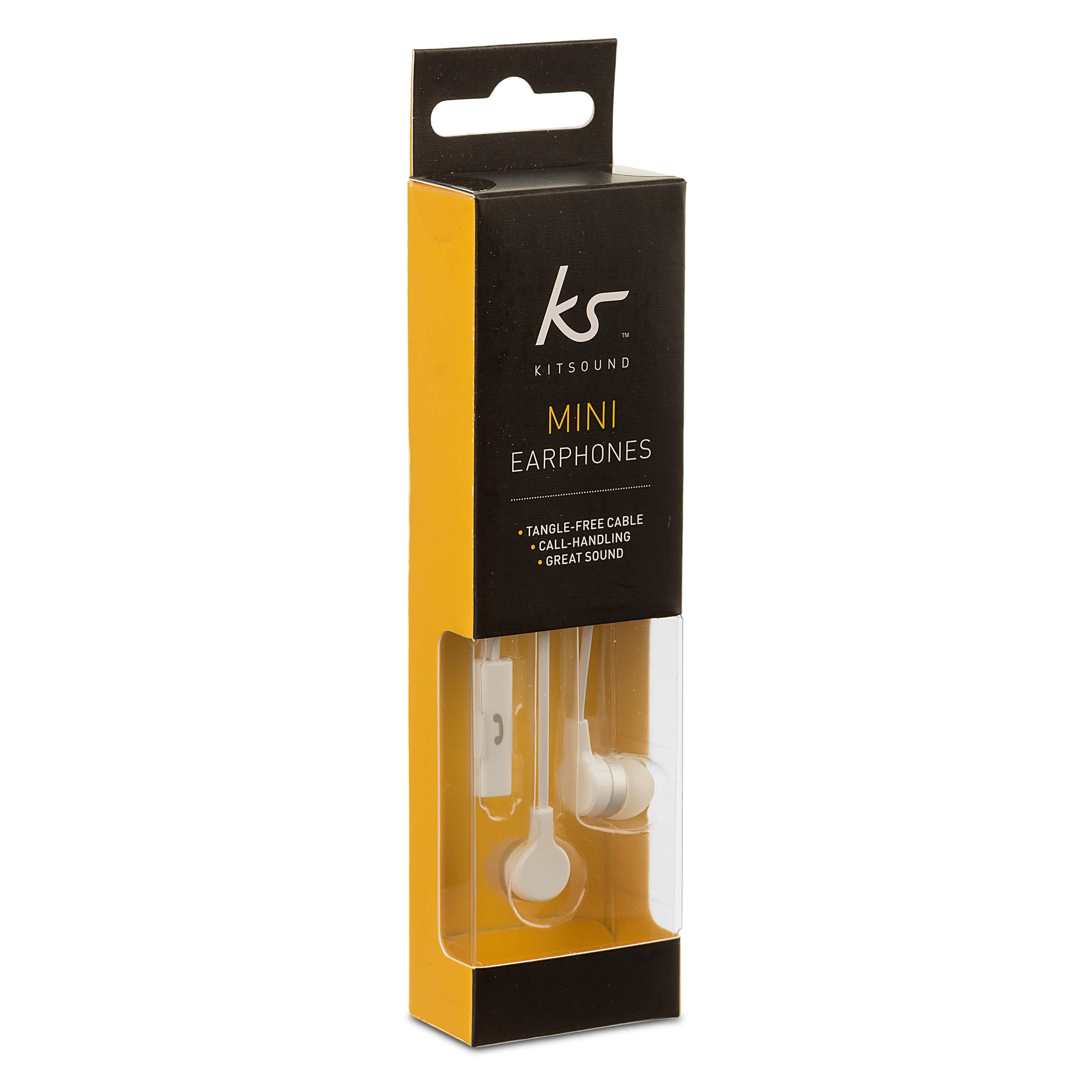 KITSOUND Øreplugger Mini Hvit In-Ear Mic