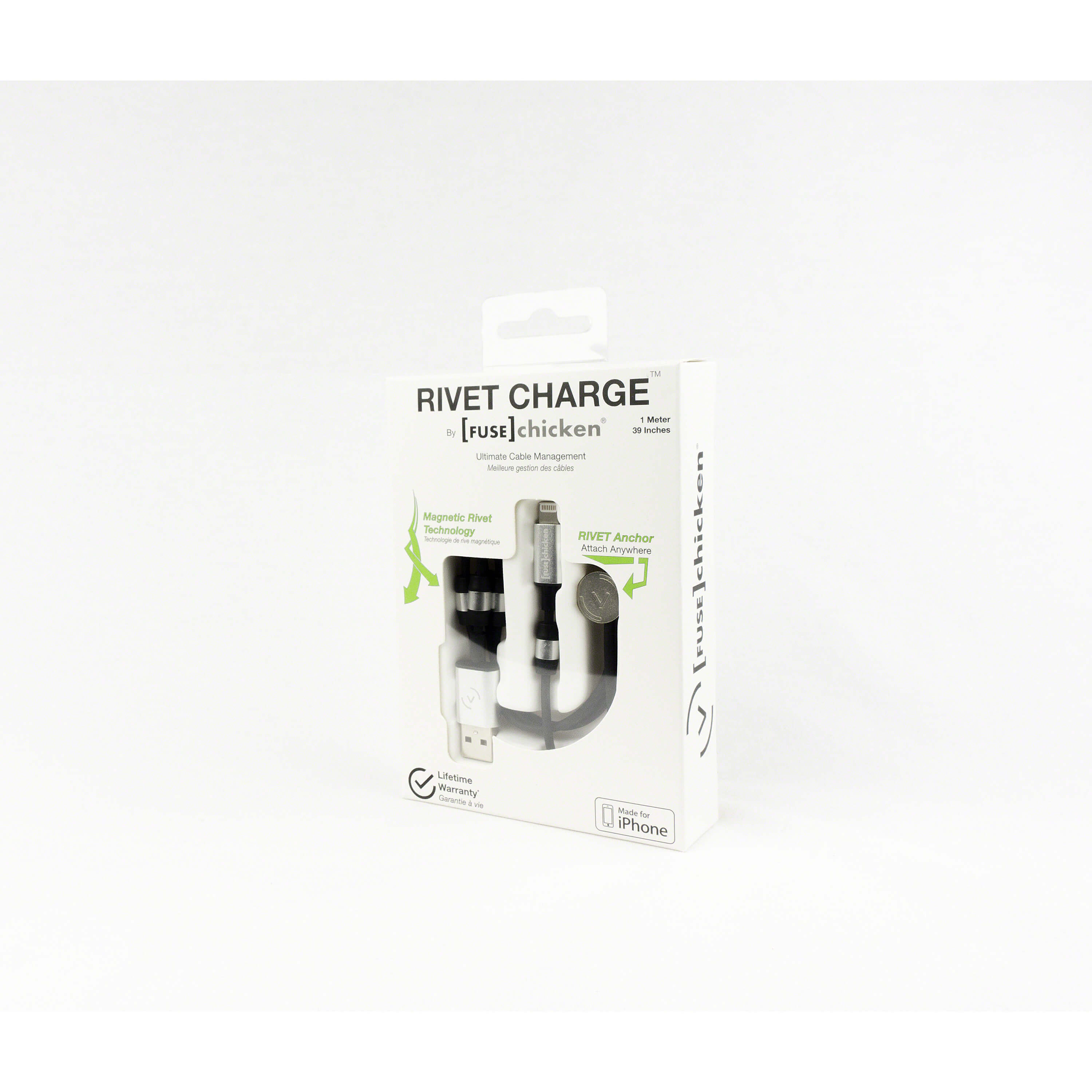 FUSE CHICKEN Synkkabel Lightning RIVET 1m 4stk Magnetklips