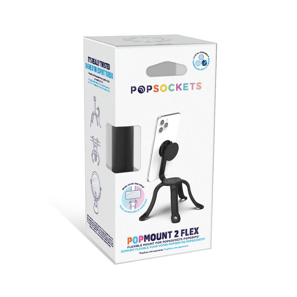 POPSOCKETS PopMount 2 Flex Svart Universal holder for Stolpe/Bord/Bil mm