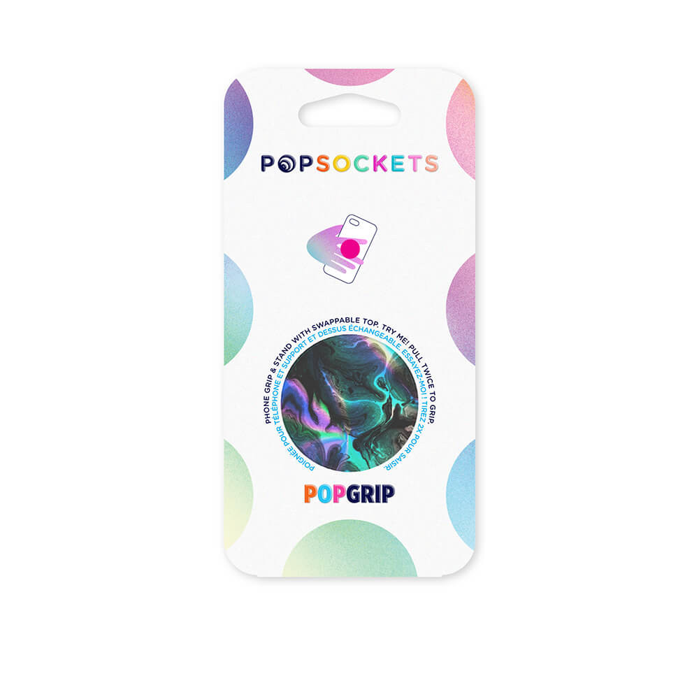 POPSOCKETS Oil Agate Avtagbart Grip med Stativfunksjon