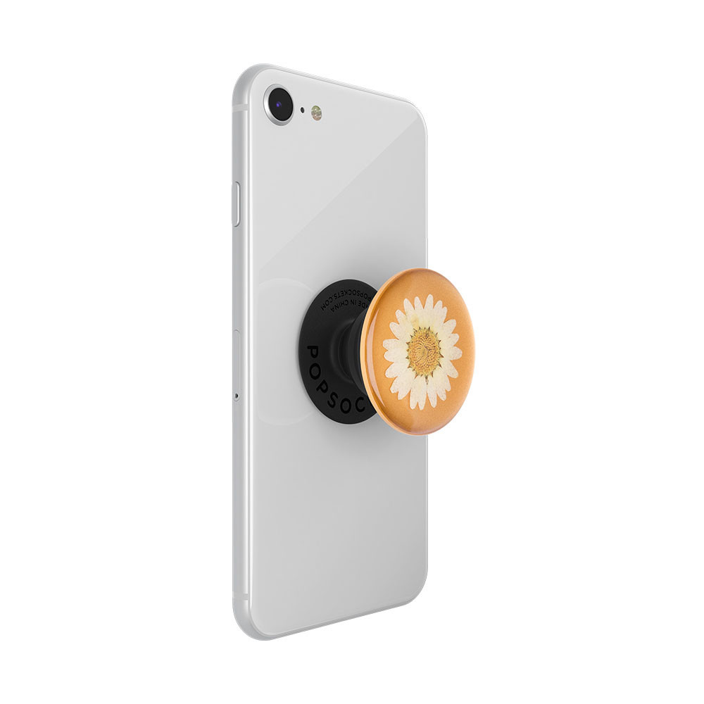 POPSOCKETS Pressed Flower White Daisy Avtagbart Grip med Stativfunksjon Premium