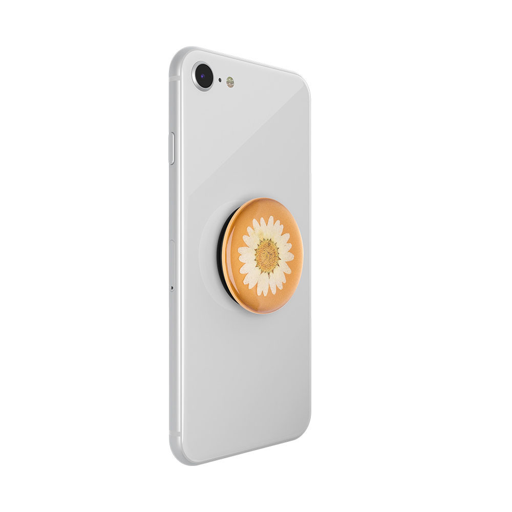 POPSOCKETS Pressed Flower White Daisy Avtagbart Grip med Stativfunksjon Premium