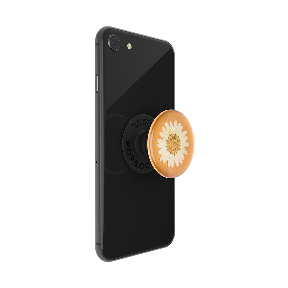 POPSOCKETS Pressed Flower White Daisy Avtagbart Grip med Stativfunksjon Premium