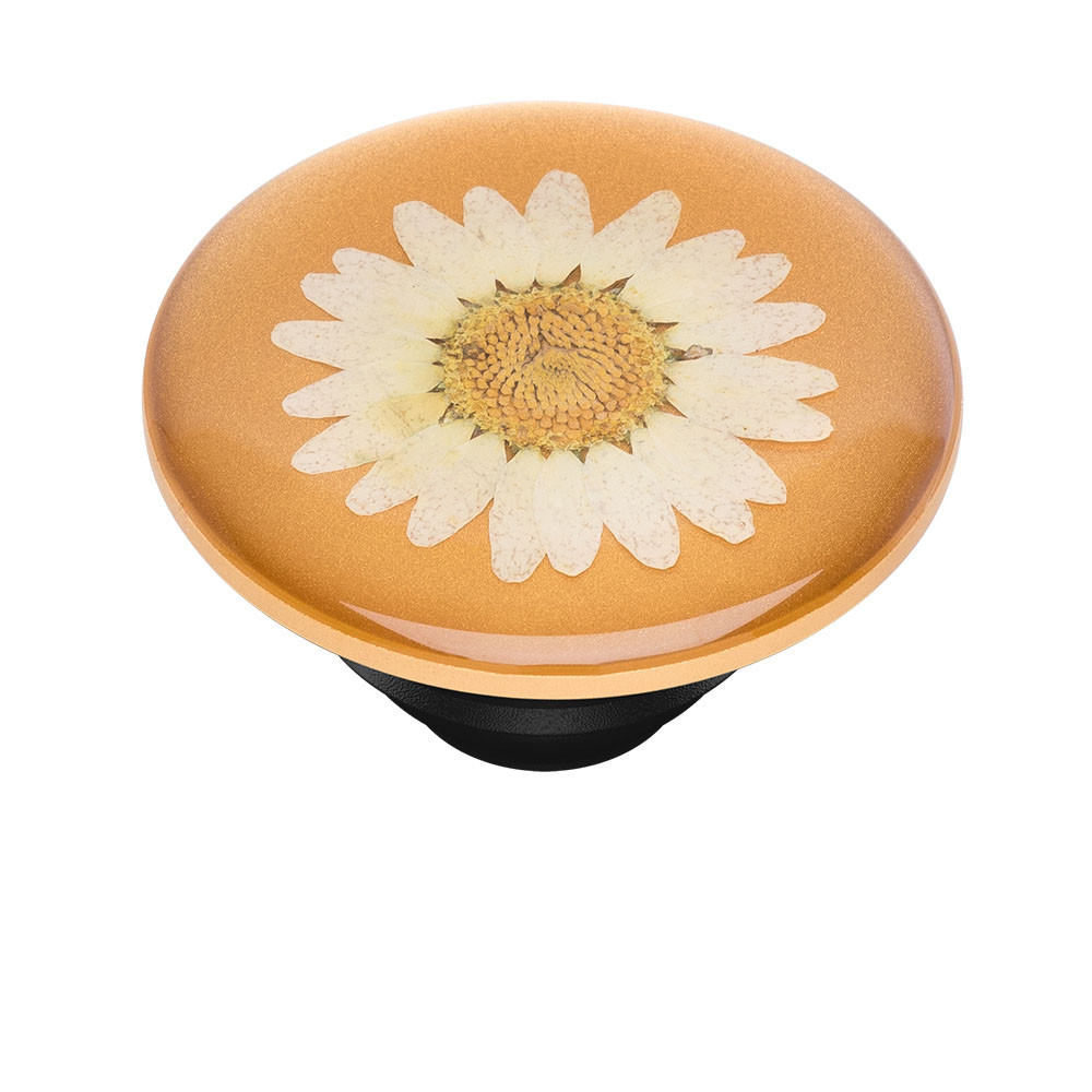 POPSOCKETS Pressed Flower White Daisy Avtagbart Grip med Stativfunksjon Premium