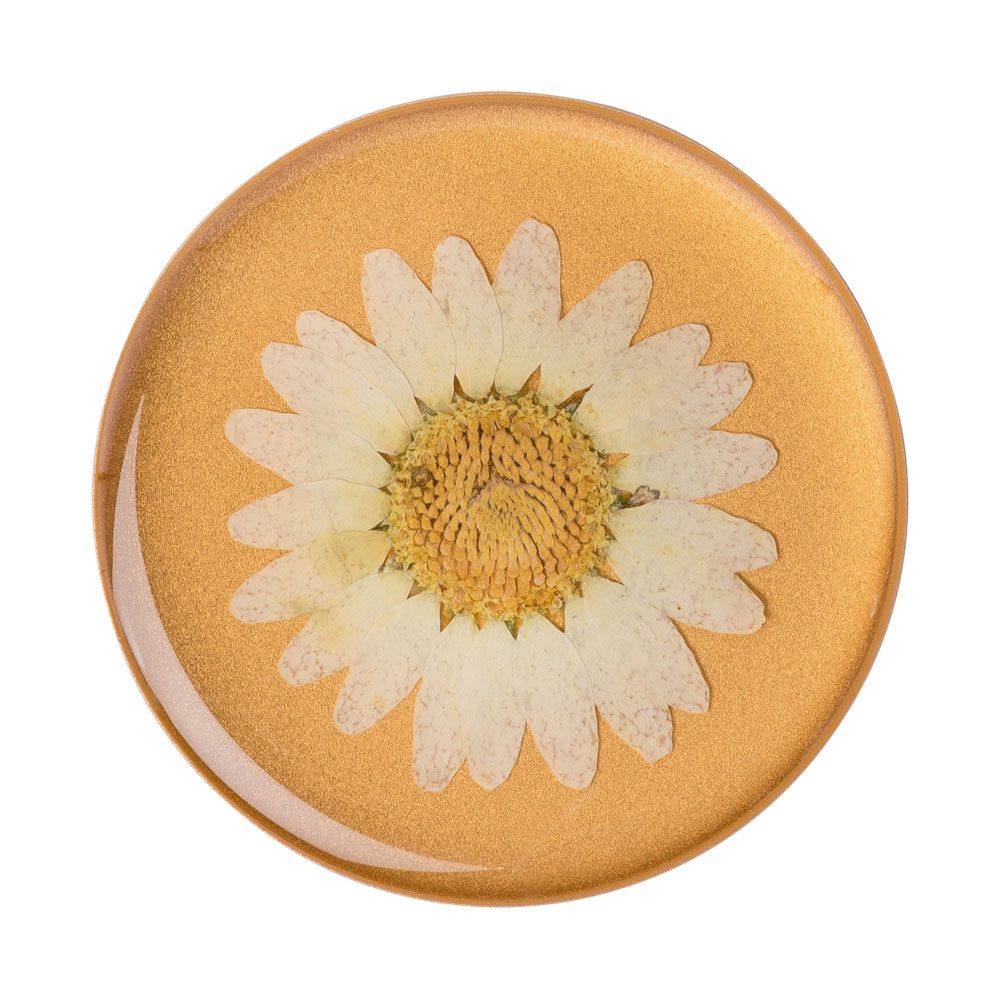 POPSOCKETS Pressed Flower White Daisy Avtagbart Grip med Stativfunksjon Premium