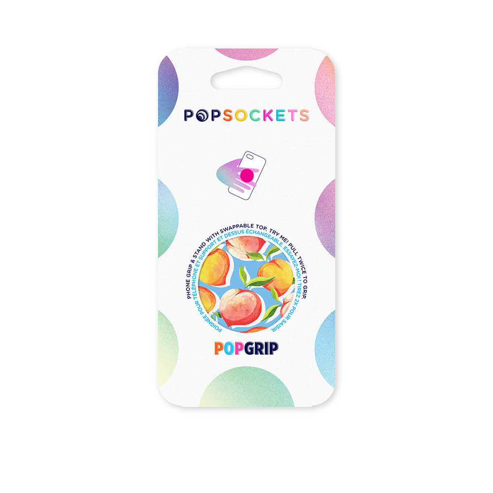 POPSOCKETS Just Peachy Gloss Avtagbart Grip med Stativfunksjon