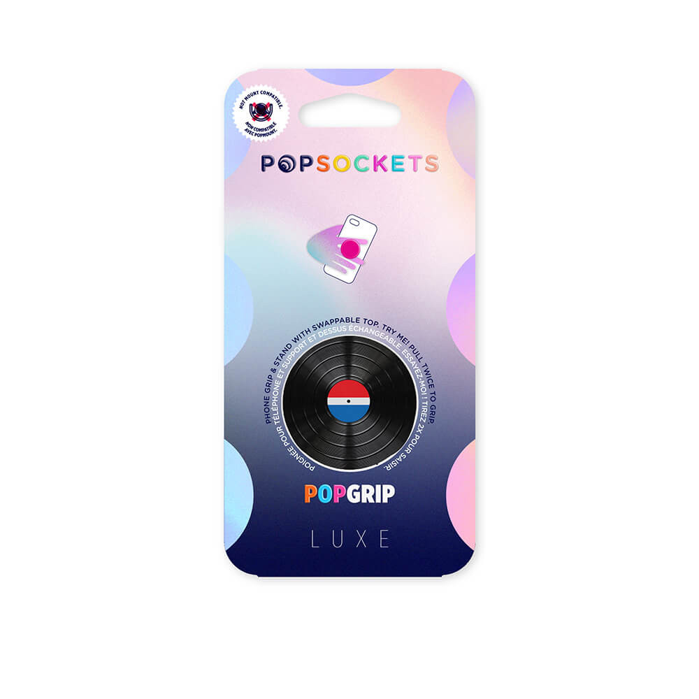 POPSOCKETS Backspin Aluminum 45 RPM Avtagbart Grip med stativfunksjon LUXE Spin