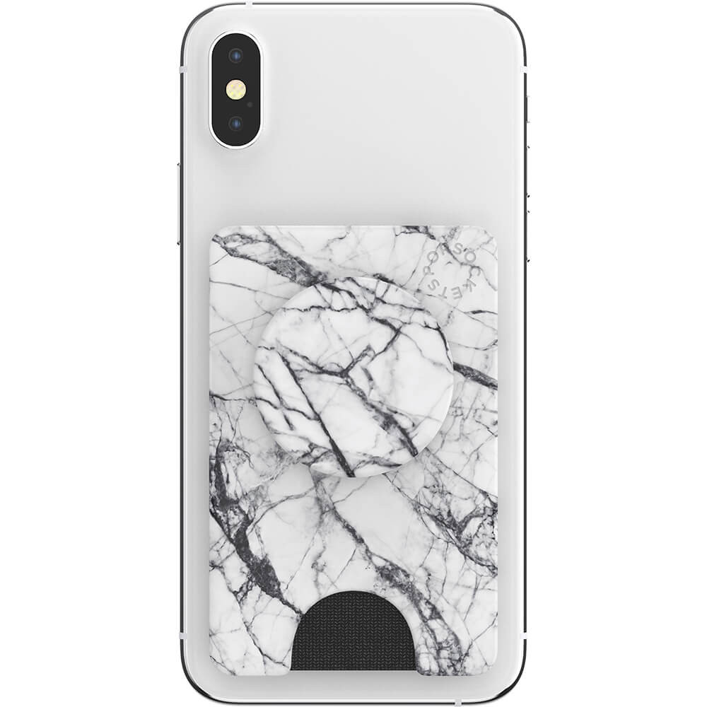 POPSOCKETS Wallet Dove White Marble Avtagbar Lommebok PopWallet+