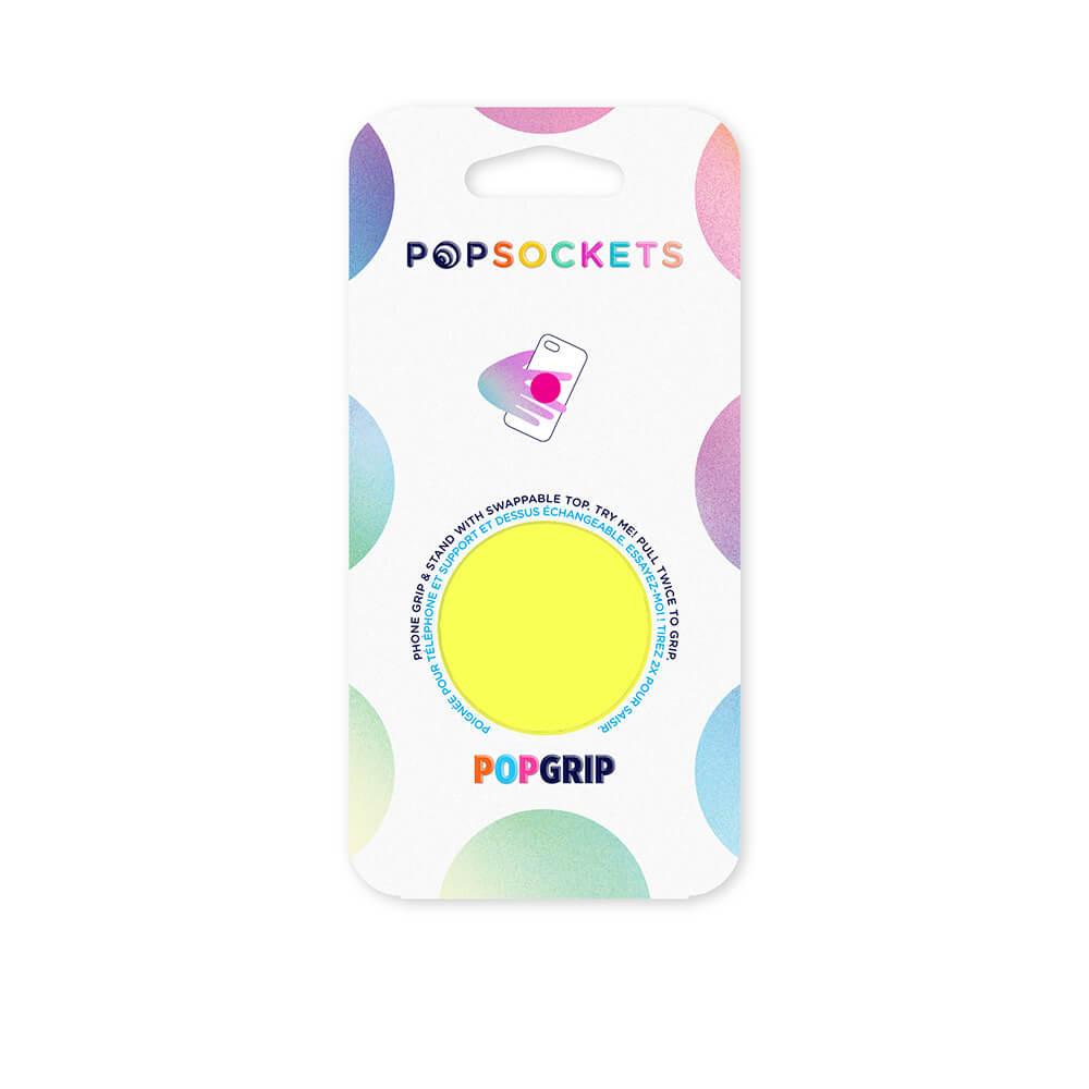 POPSOCKETS Neon Jolt Yellow Avtagbart Grip med stativfunksjon
