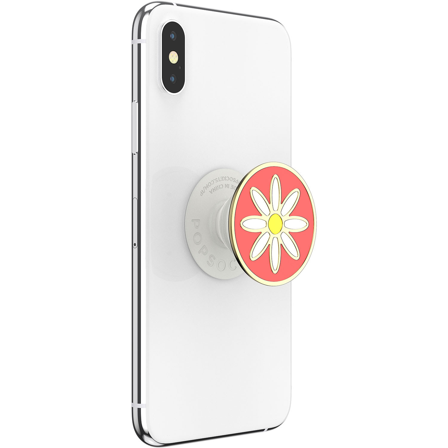 POPSOCKETS Enamel Quaint Daisy Coral Avtagbart Grip med stativfunksjon Premium