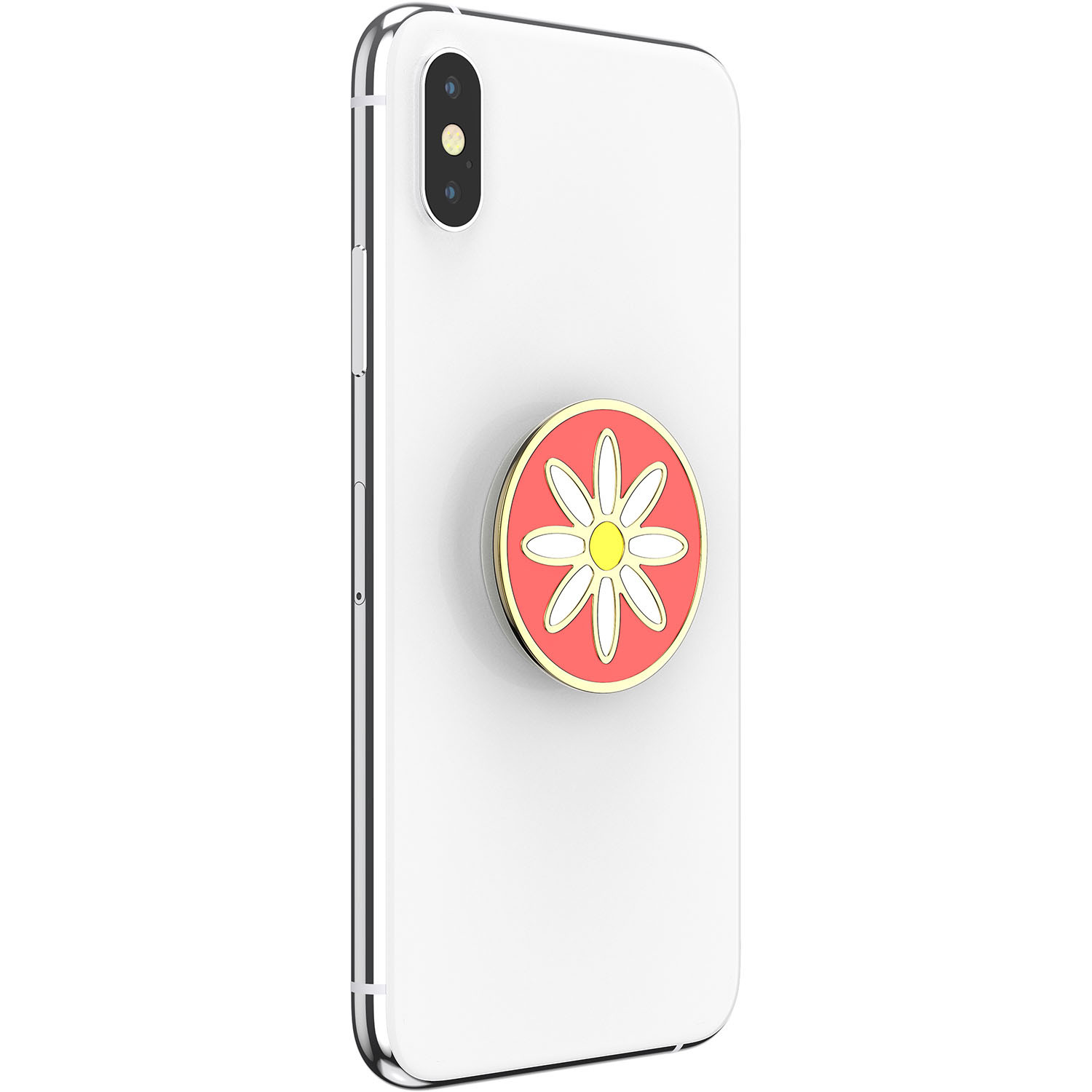 POPSOCKETS Enamel Quaint Daisy Coral Avtagbart Grip med stativfunksjon Premium