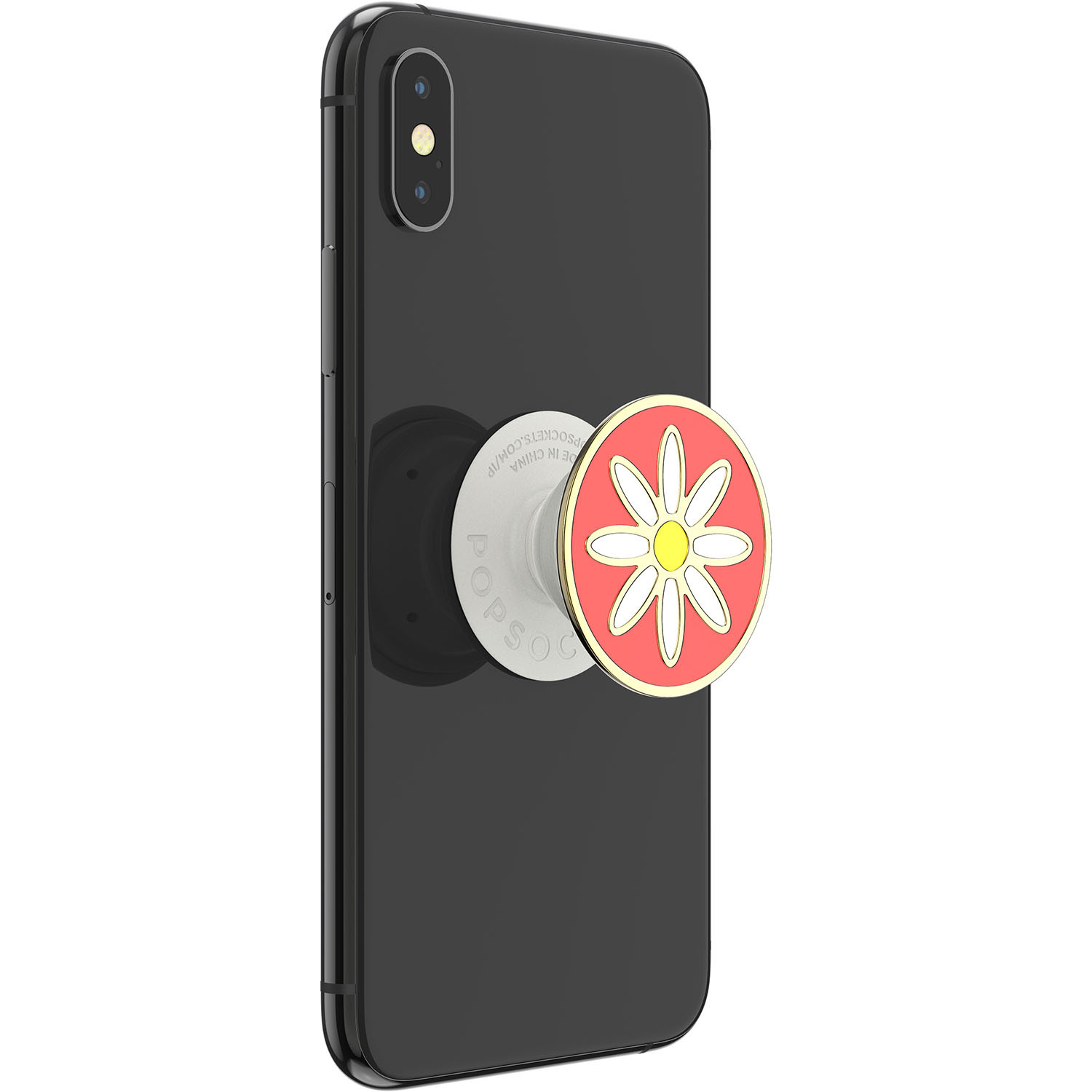 POPSOCKETS Enamel Quaint Daisy Coral Avtagbart Grip med stativfunksjon Premium