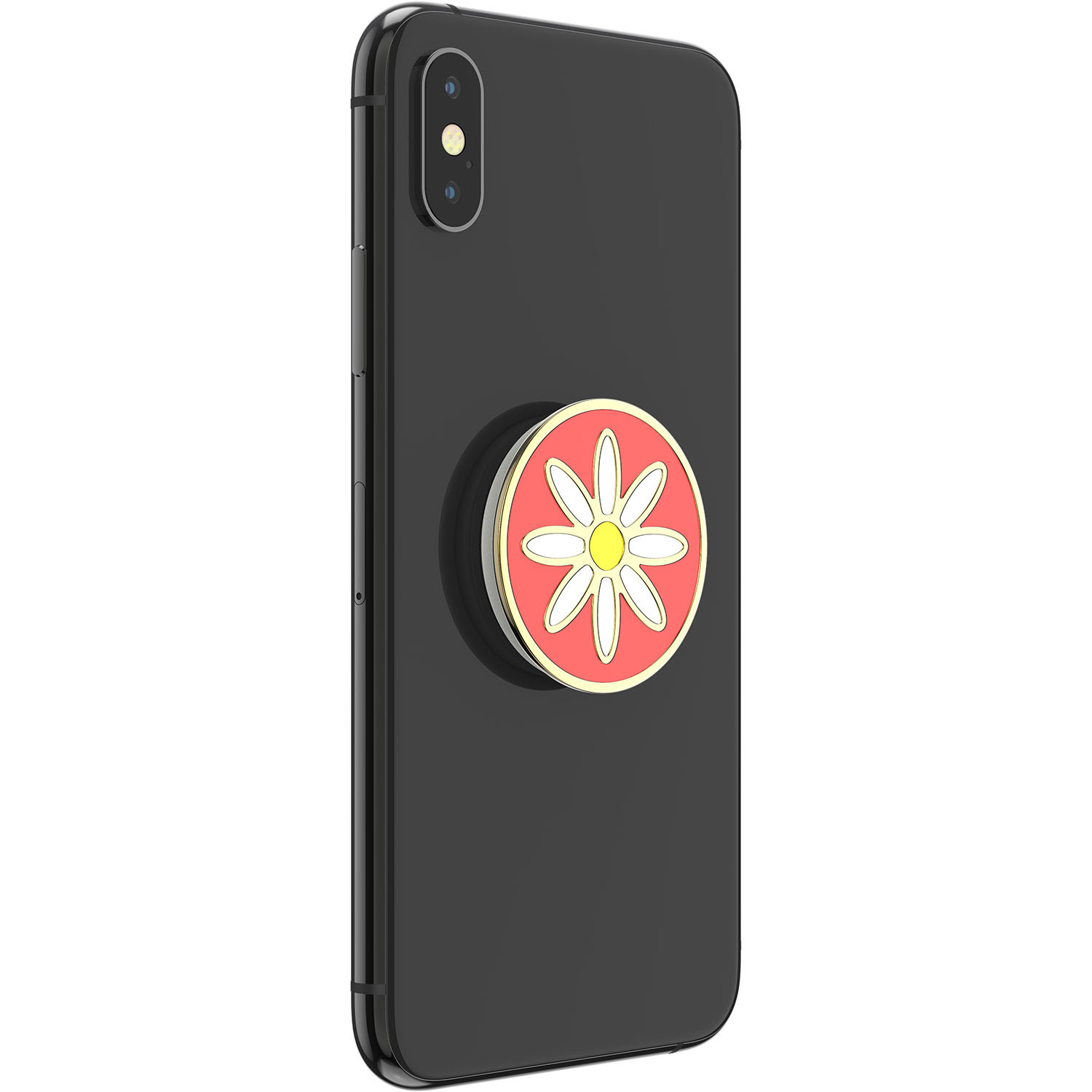 POPSOCKETS Enamel Quaint Daisy Coral Avtagbart Grip med stativfunksjon Premium