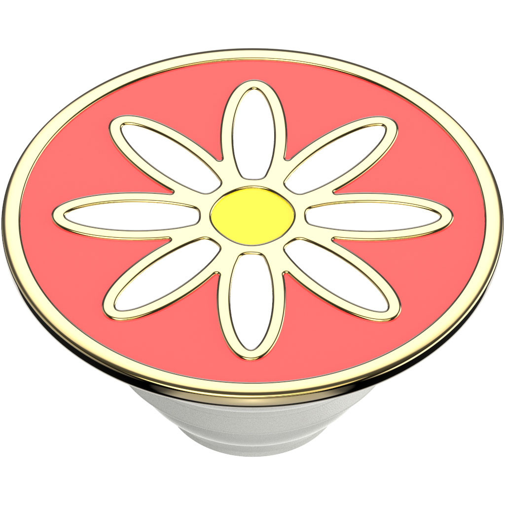 POPSOCKETS Enamel Quaint Daisy Coral Avtagbart Grip med stativfunksjon Premium