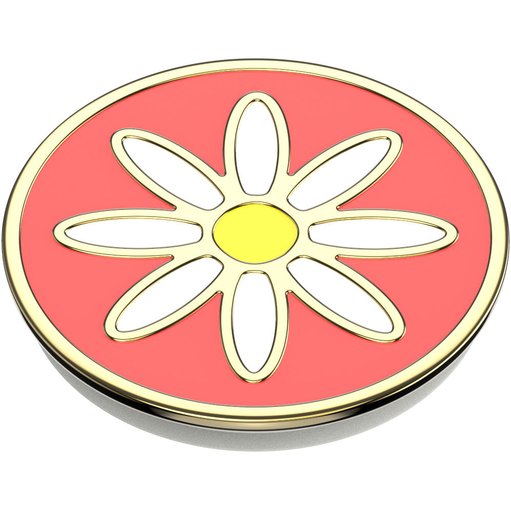 POPSOCKETS Enamel Quaint Daisy Coral Avtagbart Grip med stativfunksjon Premium