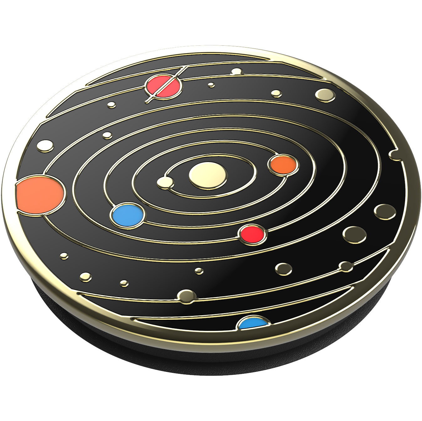 POPSOCKETS Enamel Solar flare Black Avtagbart Grip med stativfunksjon Premium