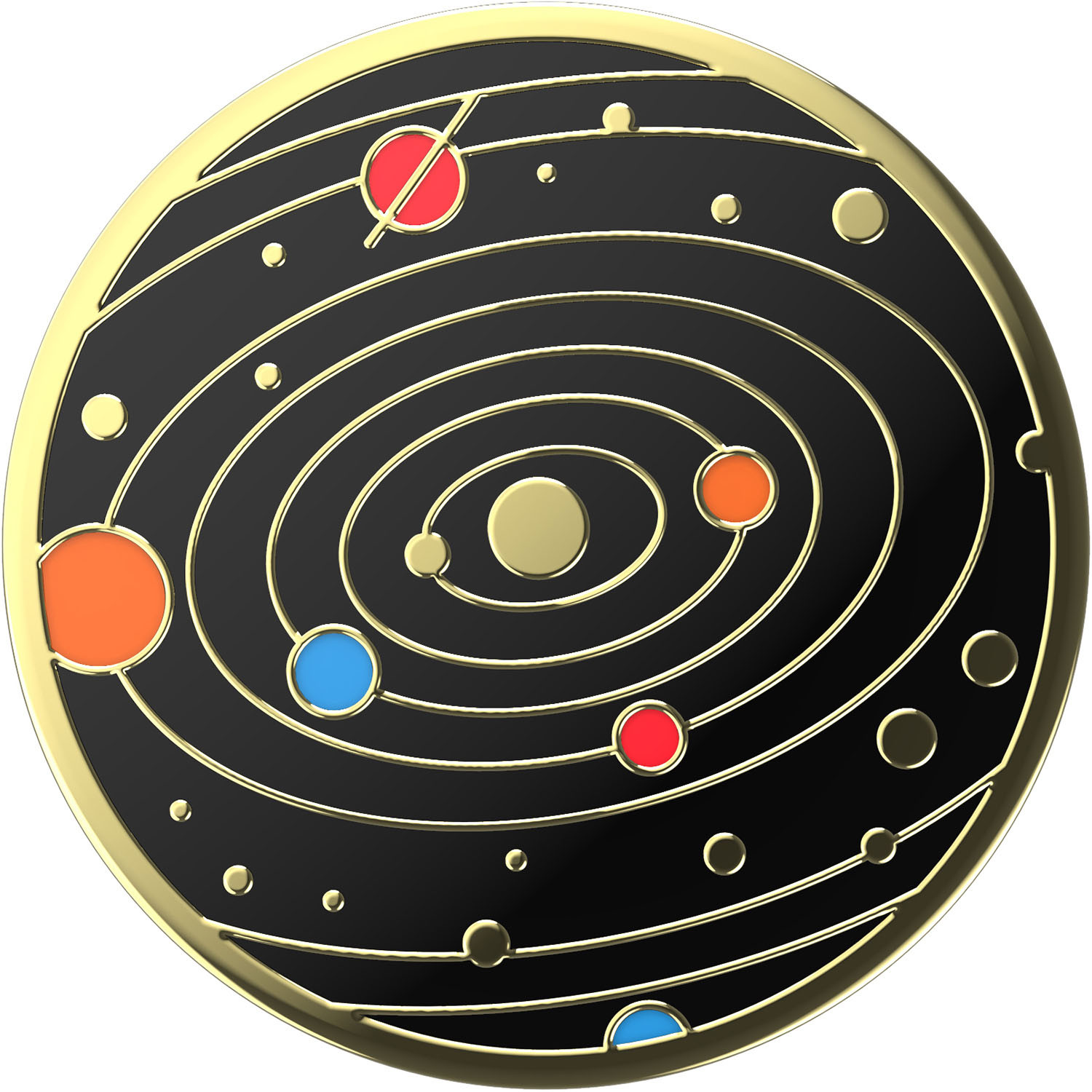 POPSOCKETS Enamel Solar flare Black Avtagbart Grip med stativfunksjon Premium