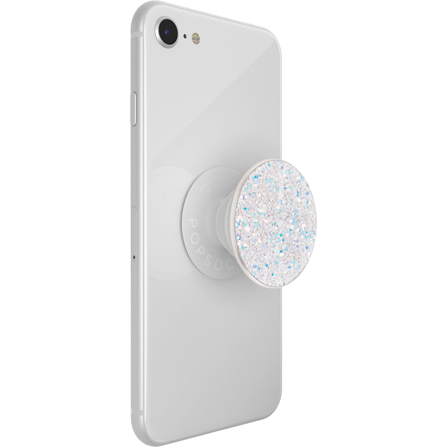 POPSOCKETS Sparkle Snow White Avtagbart Grip med stativfunksjon Premium