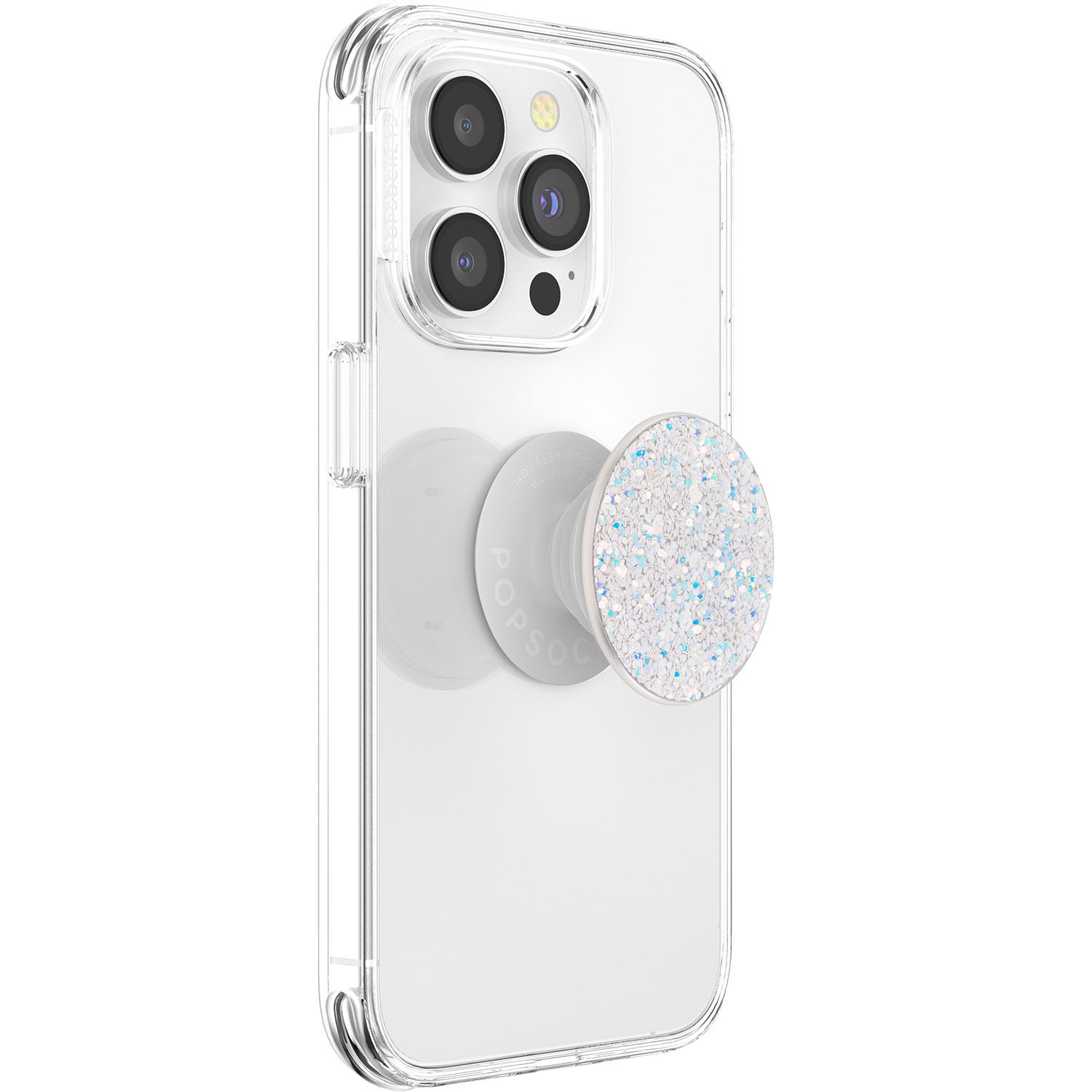 POPSOCKETS Sparkle Snow White Avtagbart Grip med stativfunksjon Premium