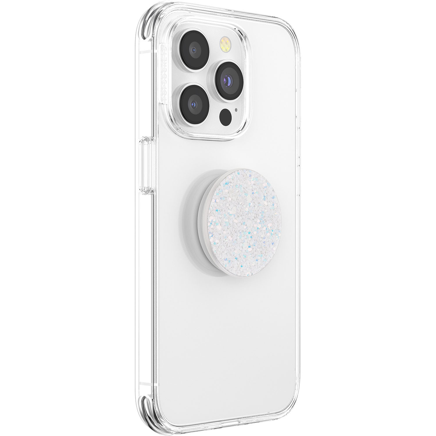 POPSOCKETS Sparkle Snow White Avtagbart Grip med stativfunksjon Premium