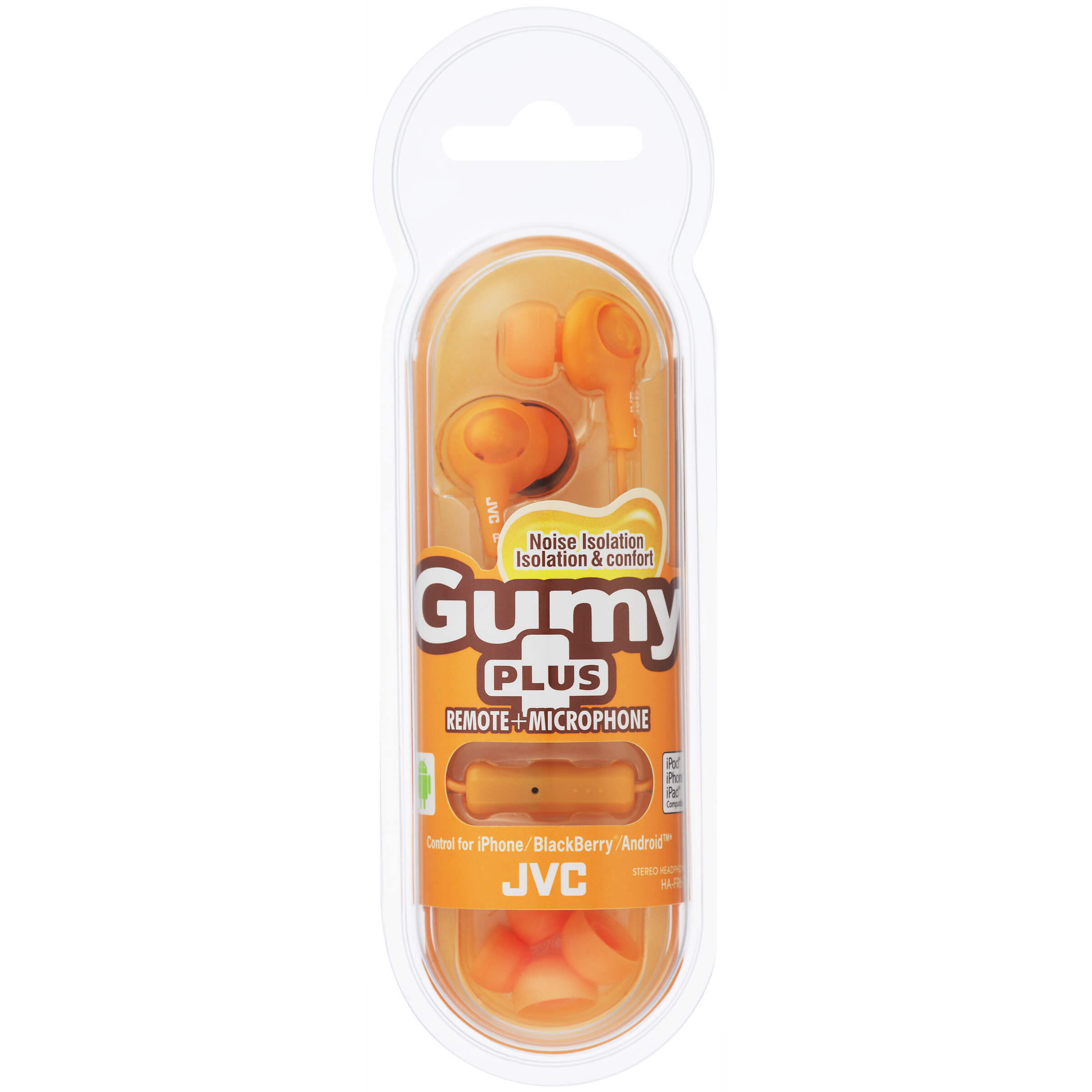 JVC Øreplugger FR6 Gumy Plus Mic Oransje