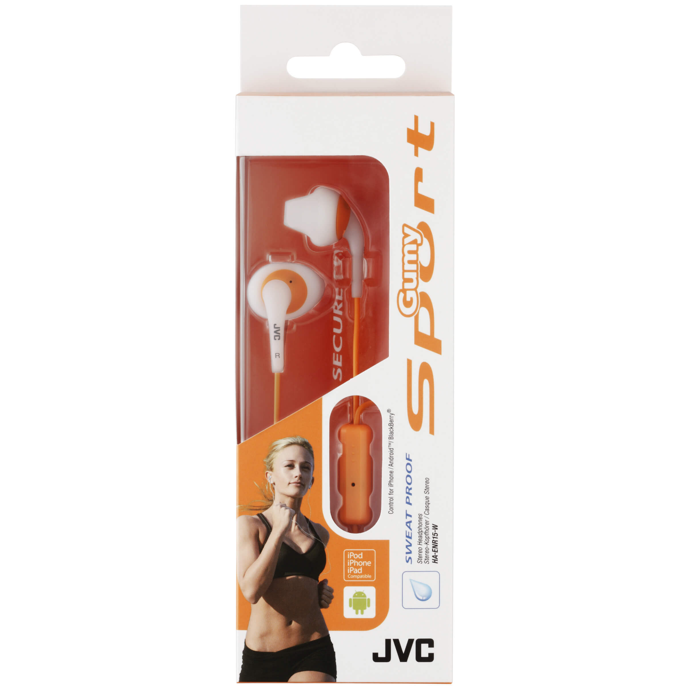 JVC Øreplugger ENR15 Sport Mic In-Ear Hvit