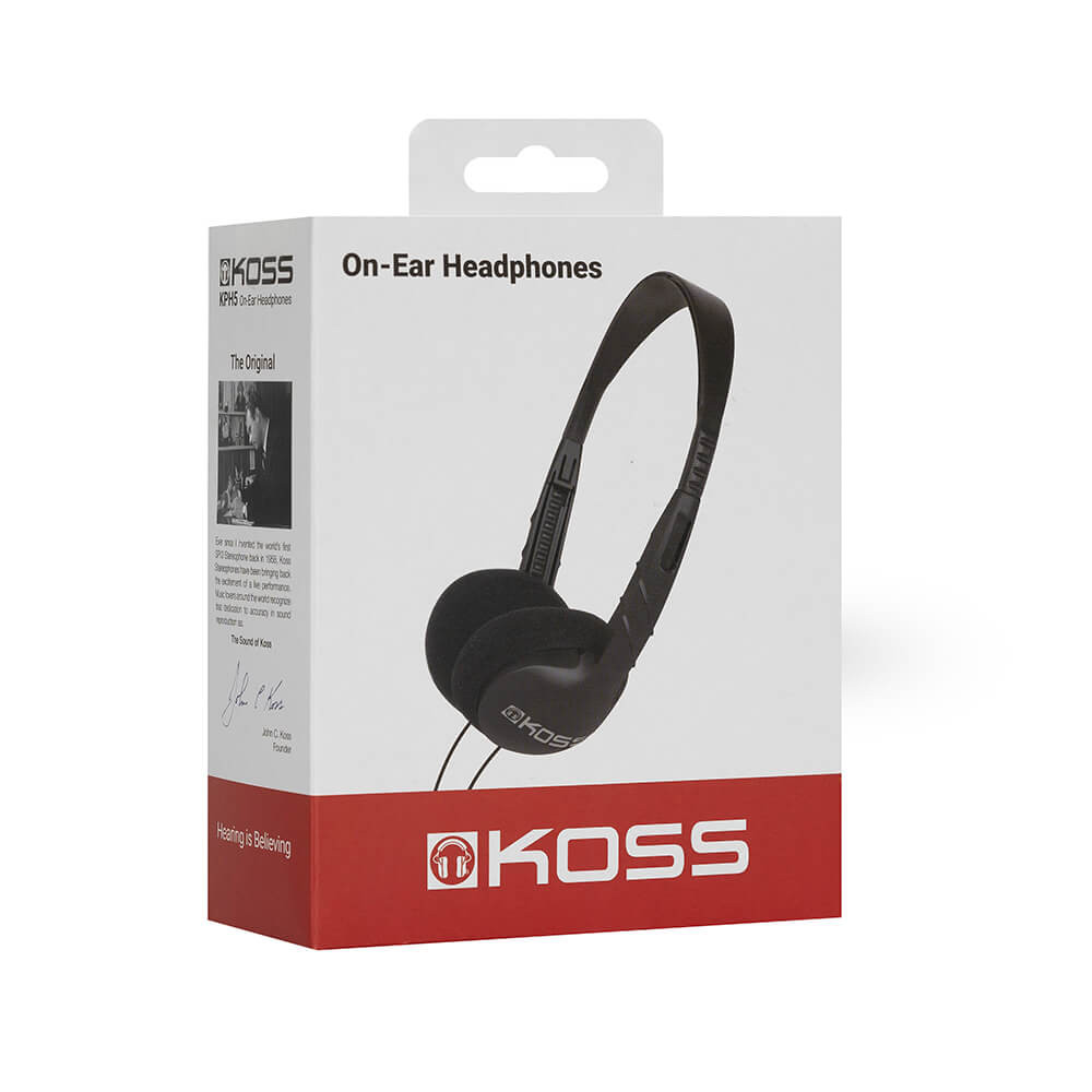 KOSS hodetelefon KPH5 Svart On-Ear Featherweight