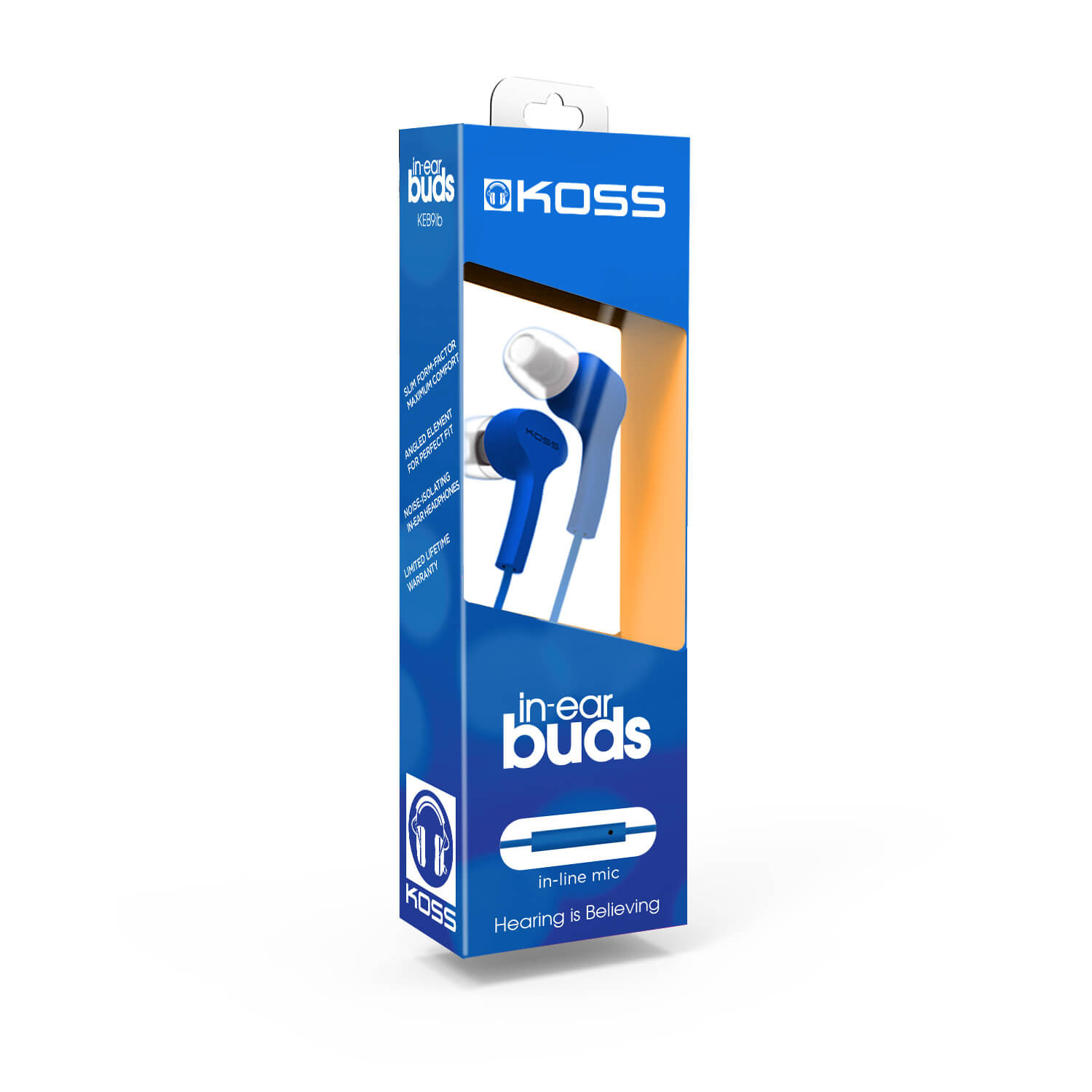 KOSS Øreplugger KEB9iB Blå In-Ear med one touch mic