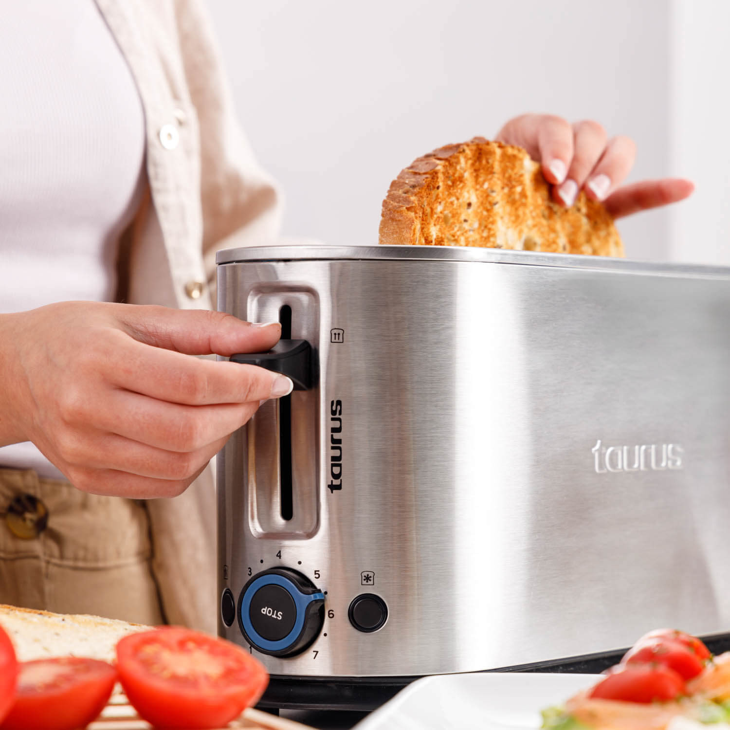 TAURUS Toaster One Slot Long Stainless Steel