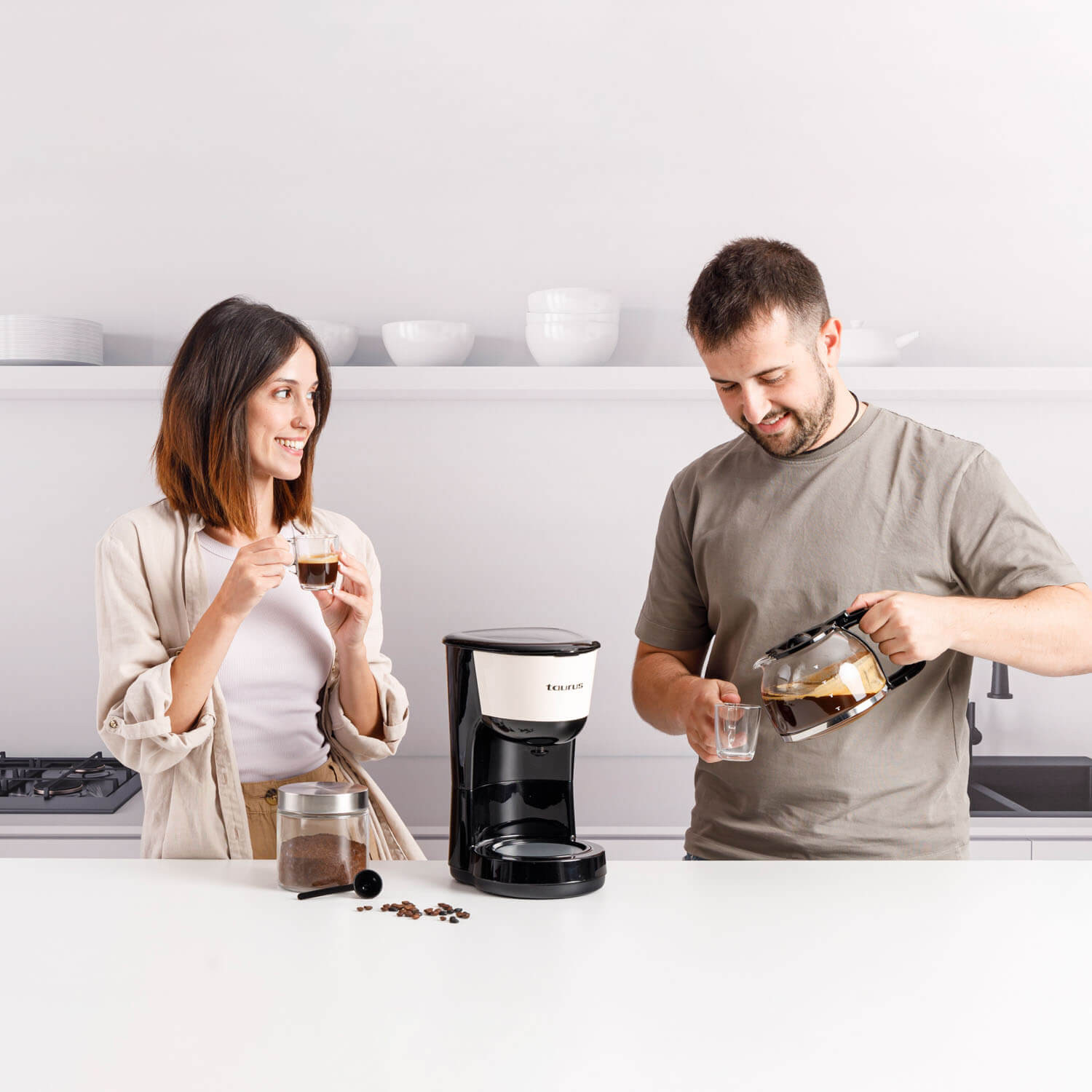 TAURUS Coffee Maker Verona Vintage Cream