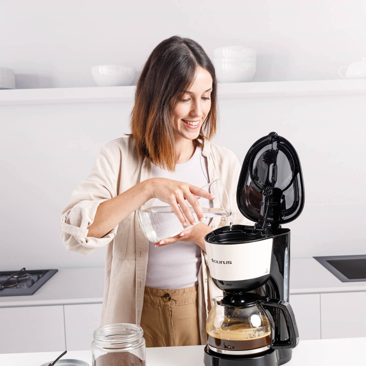 TAURUS Coffee Maker Verona Vintage Cream