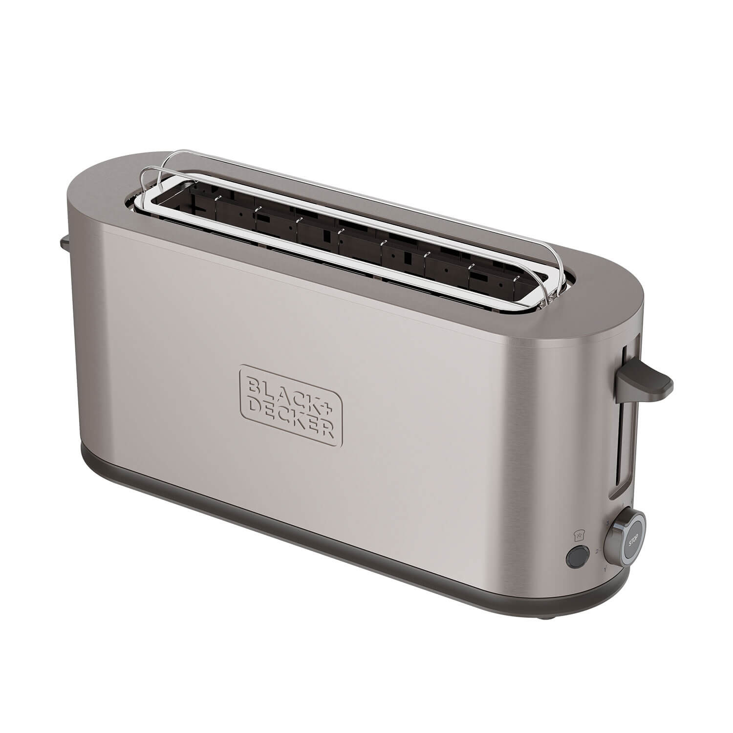 BLACK+DECKER Toaster Long Slot 1000W Inox