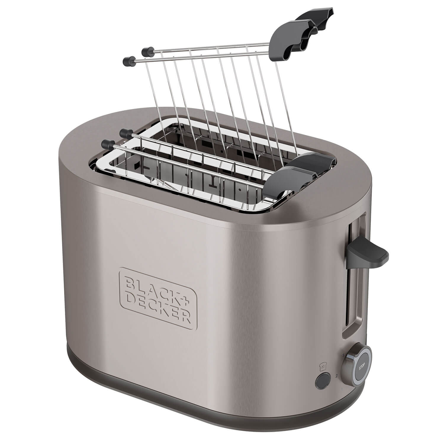 BLACK+DECKER Toaster 2 Slot 900W Inox