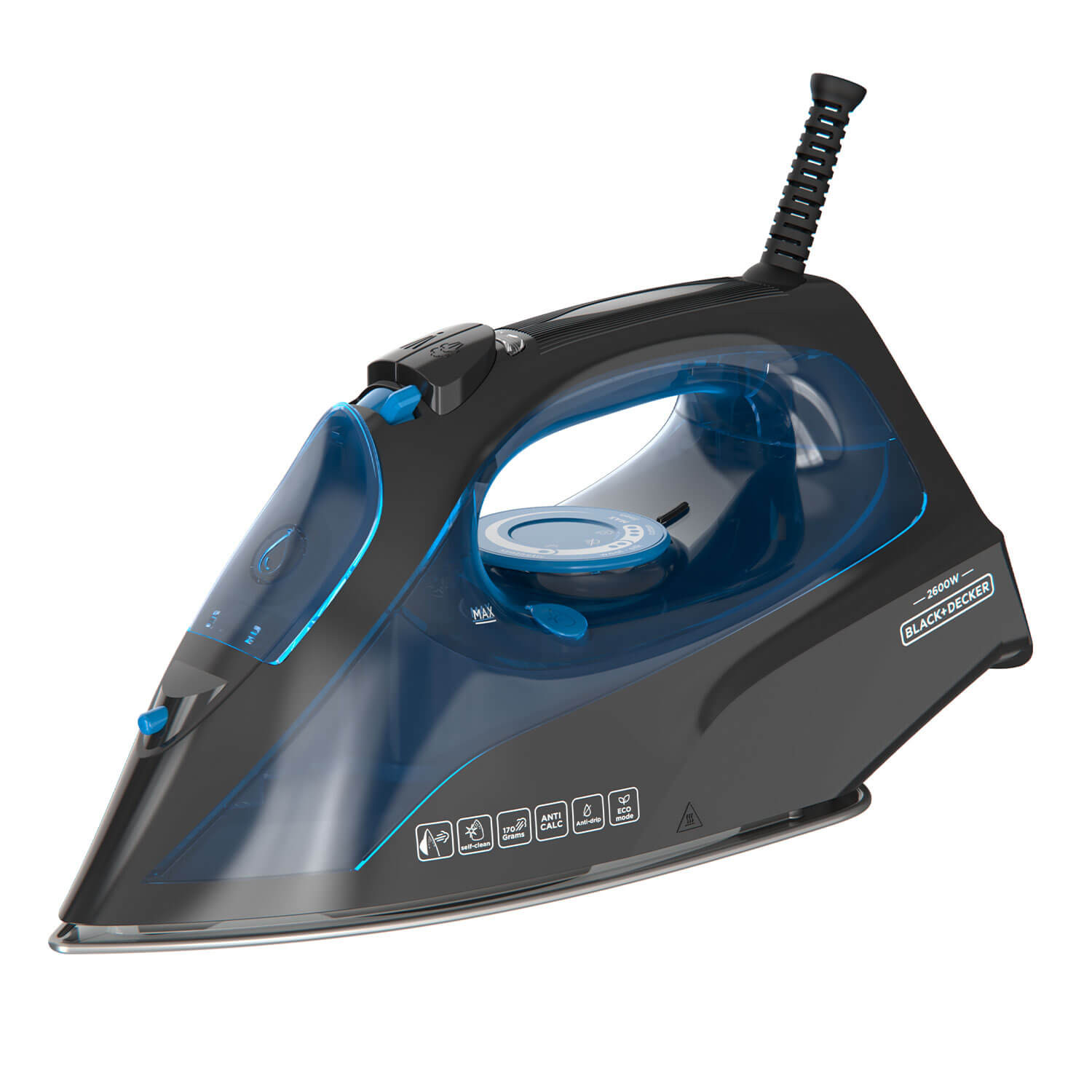 BLACK+DECKER Steam Iron 2600W  Blue