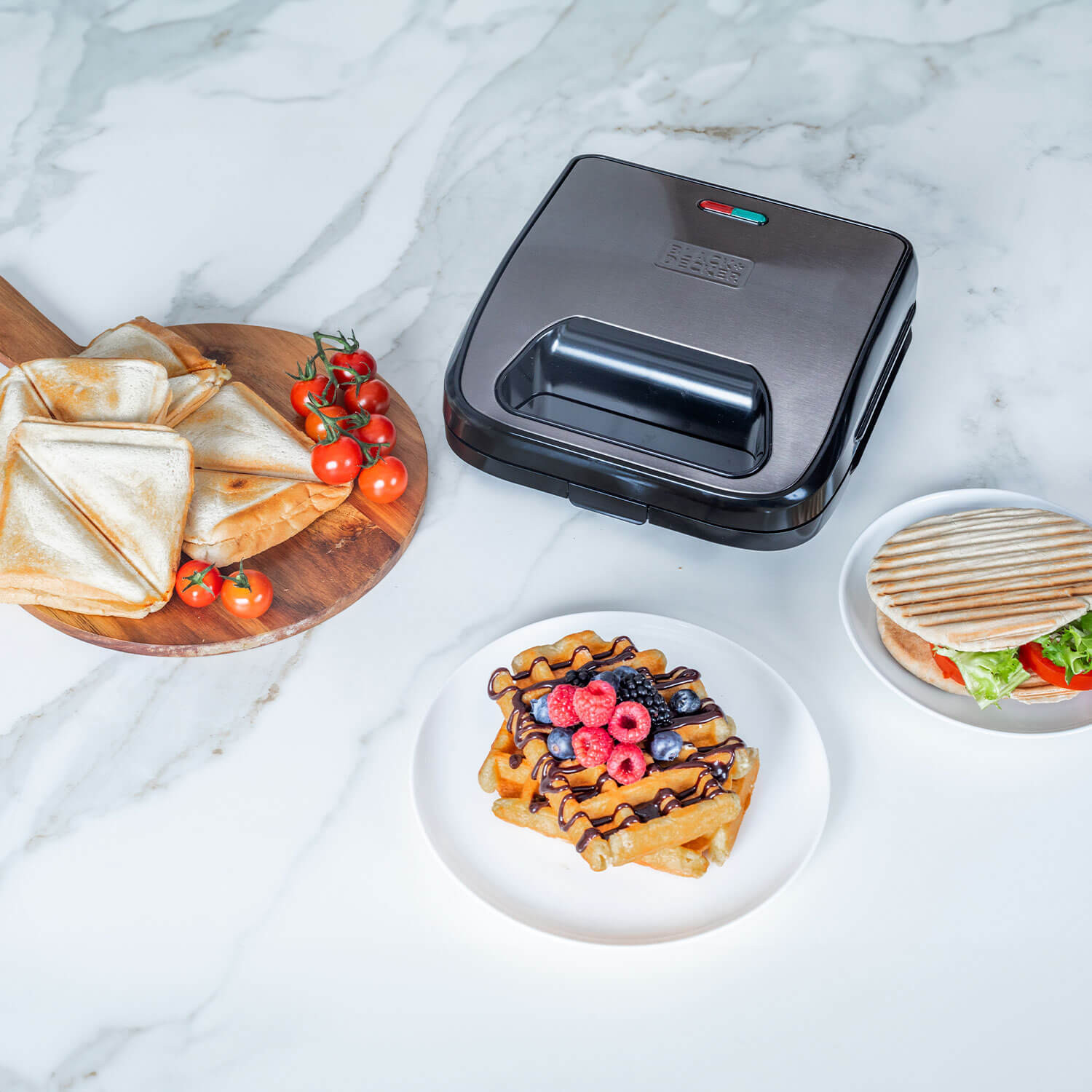 BLACK+DECKER Sandwich Maker Grill Sandwich Waffle
