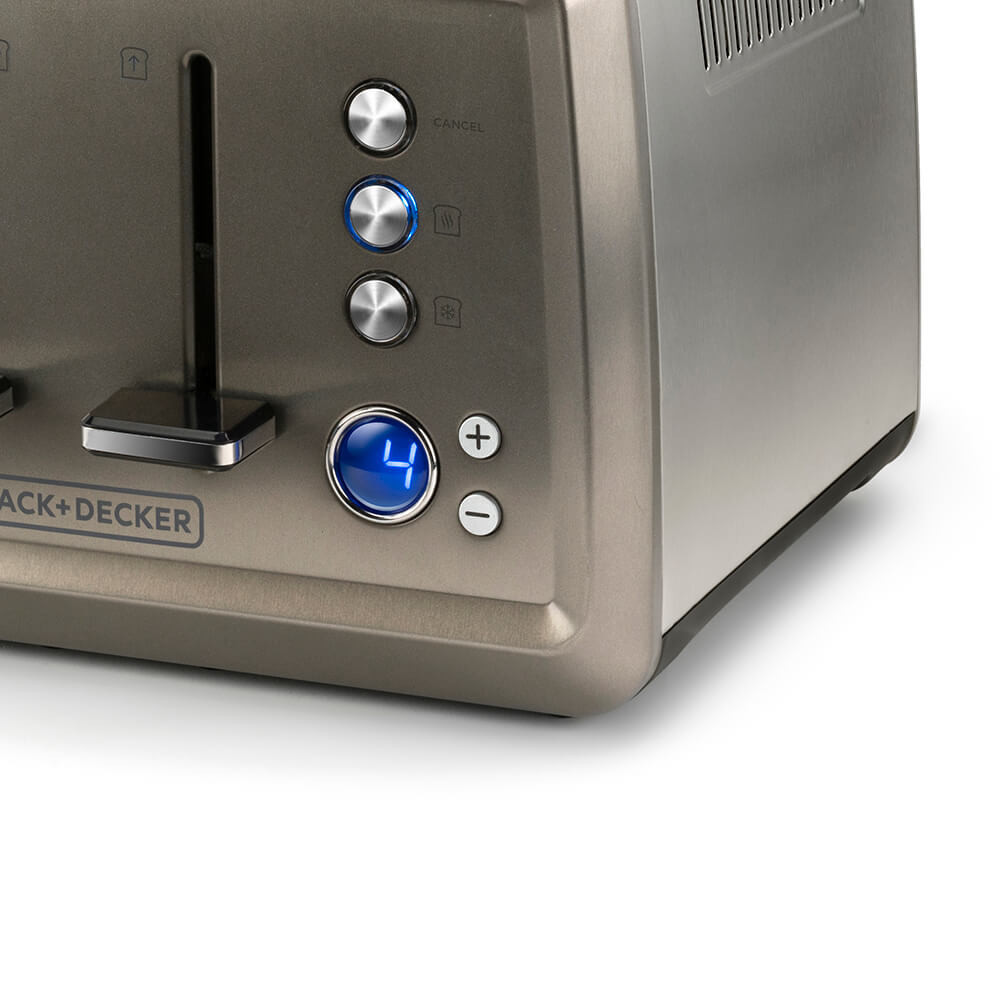 BLACK+DECKER Brødrister 4-Slice Brushed